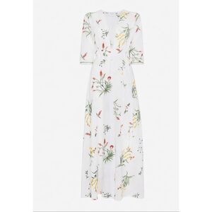 We Are Leone Provence Floral Embroidered Maxi Robe | S/M in White